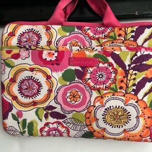 Vera Bradley Pink Multi Floral Tote with Bright Pink Logo Plate